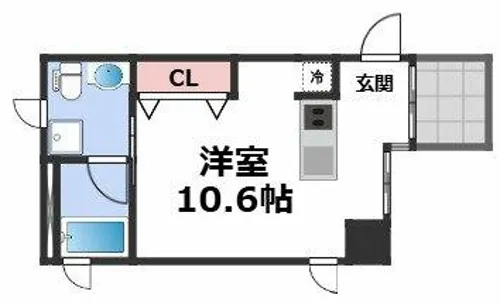 ルクレ堺筋本町レジデンス【2階】の間取り