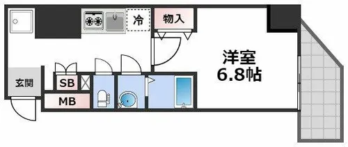 アドバンス難波南ノエル【13階】の間取り