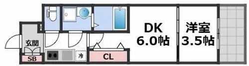 エスリードレジデンス大阪谷町ザ・マークス【3階】の間取り