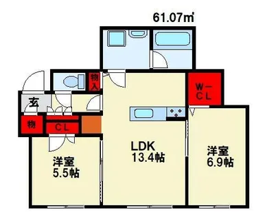 ShaMaison YASUNISHI【302号室】の間取り