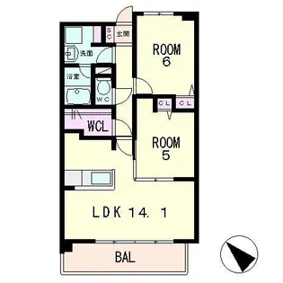 プリエールソシア【4階】の間取り