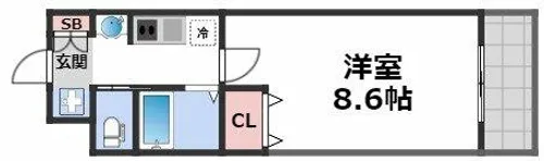 アドバンス難波ウインズ【6階】の間取り
