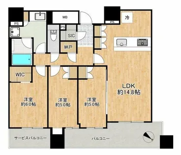 シエリアタワー中之島【36階】の間取り