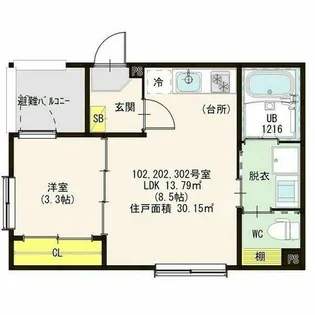 シャルム名古屋Ⅱ【3階】の間取り