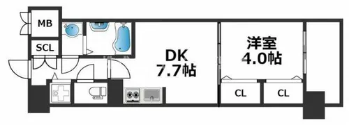 グランカーサ難波元町【5階】の間取り