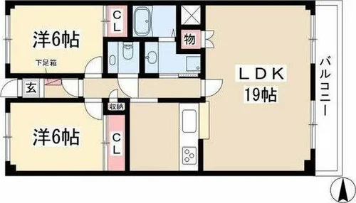 ビラ三秀山中【2階】の間取り
