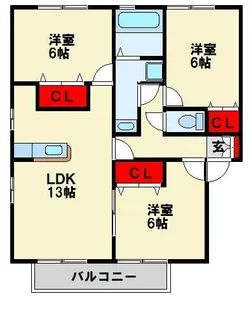 リビングタウン浅川 A棟【2階】の間取り