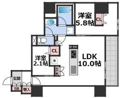 アーバネックス天満橋Front【6階】の間取り