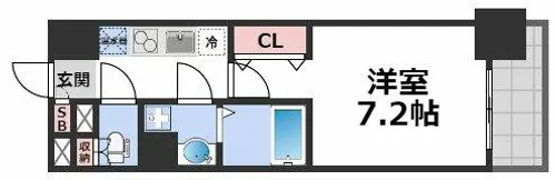 アスヴェル大阪城WESTⅡ【9階】の間取り