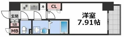 アーデン谷町【9階】の間取り