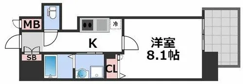 プレサンス堺筋本町駅前【11階】の間取り