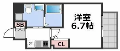レジディア谷町【12階】の間取り