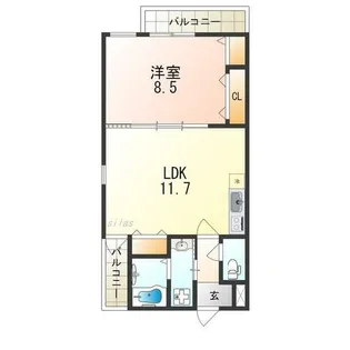 大阪府大阪市東住吉区今川5丁目【アパート】の間取り
