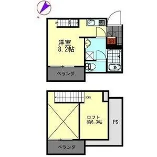 アルディア南川【105号室】の間取り
