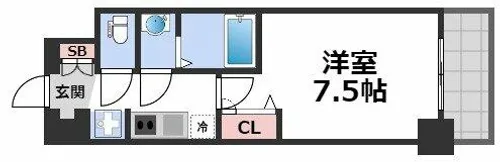 プレサンス堺筋本町センティス【12階】の間取り