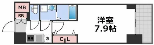 S-RESIDENCE堺筋本町Uno【8階】の間取り