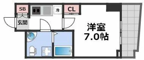 セレニテ難波プリエ【2階】の間取り