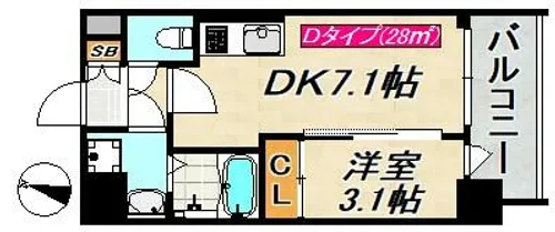 SDグランツ三宮イーストフロント【3階】の間取り