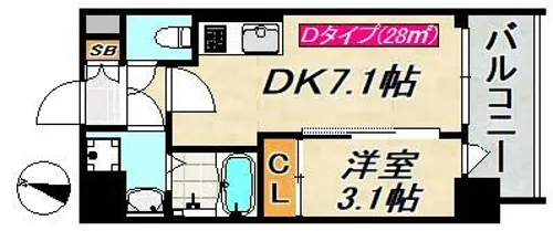 SDグランツ三宮イーストフロント【3階】の間取り