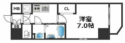 エスリード難波THE FIRST【8階】の間取り