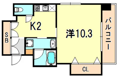 エスティ・ロアール神戸西【9階】の間取り