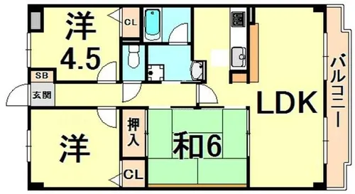 ココ西宮【4階】の間取り