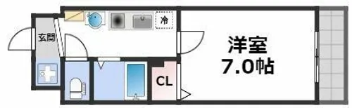 エスリードコート難波ウエスト【8階】の間取り