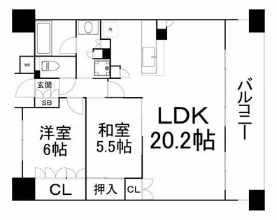 カスタリア上町台【13階】の間取り