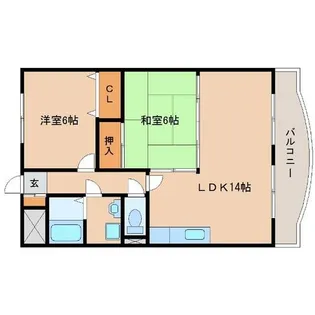 兵庫県尼崎市南清水【マンション】の間取り