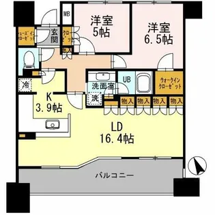 カスタリア上町台【13階】の間取り