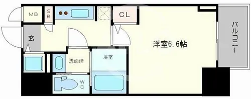 エスライズ難波EAST【9階】の間取り