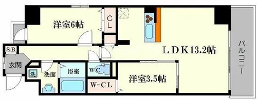 サンセール海老江【11階】の間取り