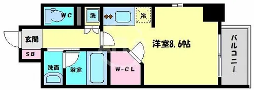 パークキューブ北浜【5階】の間取り