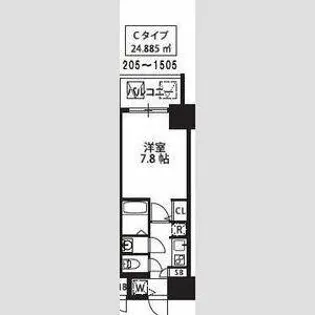 S-RESIDENCE新大阪駅前【15階】の間取り