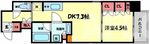 ザ・パークハビオ堂島【5階】の間取り