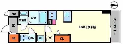 MELDIA CREST TAPP NAMBA-WEST【13階】の間取り