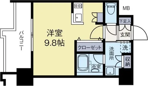 福岡県福岡市博多区博多駅南2丁目【マンション】の間取り