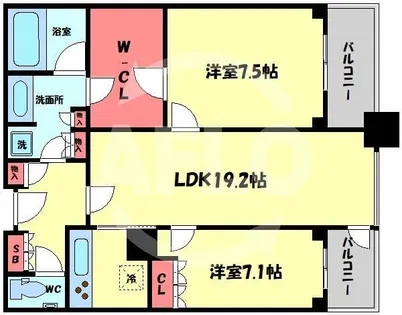 グランフロント大阪オーナーズタワー【19階】の間取り