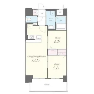 ALUNA箱崎【307号室】の間取り