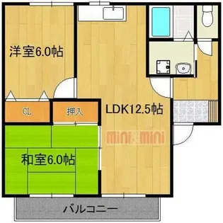 アミューズメント西町【203号室】の間取り