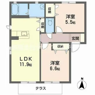 加西市北条町(ニューフォーレス ナガタB)【1階】の間取り