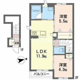 小野市上本町(カーサ・アザレア)【2階】の間取り