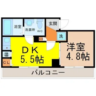 アーバンフラッツ新栄【2階】の間取り