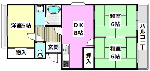 フォルク北千里L棟【202号室】の間取り