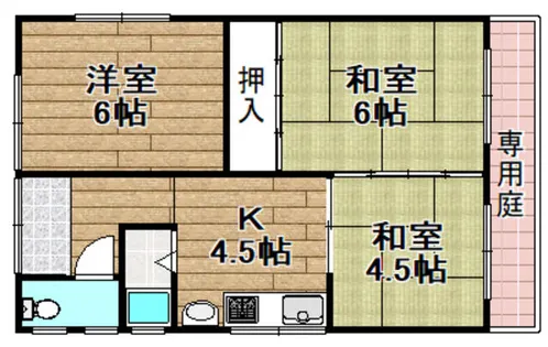 大阪府高槻市城南町1丁目【一戸建】の間取り