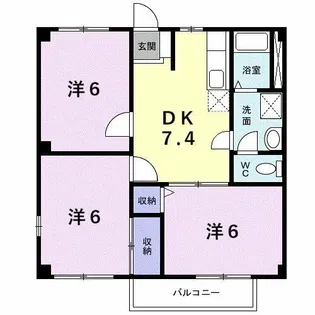 ニューシティ塩田町B【1階】の間取り