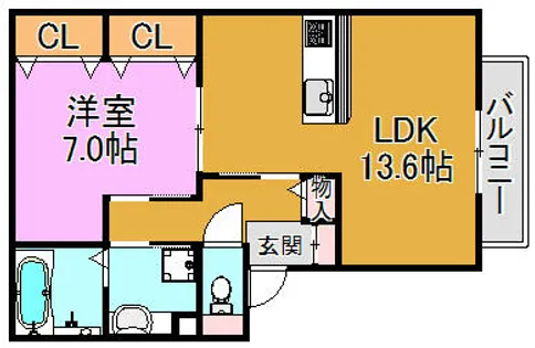 ボヌールK【2階】の間取り