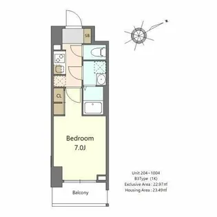 大阪府堺市西区浜寺石津町中1丁【マンション】の間取り