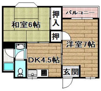 登町ハイツ【2階】の間取り