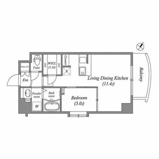 マリンズ弁天町【3階】の間取り